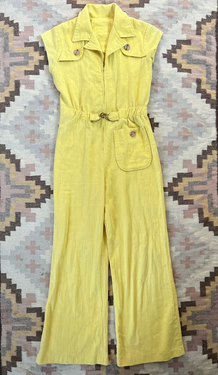 Vintage Butter Yellow Jumpsuit – haysvintage