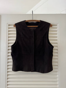 Vintage Chocolate Suede Top
