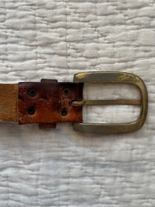 Vintage Leather Tooled Belt