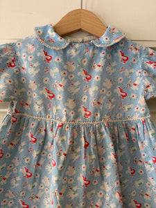 Vintage Baby Feedsack Bunny Dress