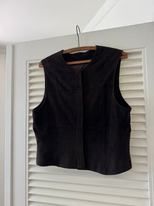 Vintage Chocolate Suede Top