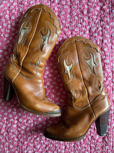 Vintage Zodiac Inlay Boots