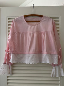 Vintage Pink Eyelet Blouse
