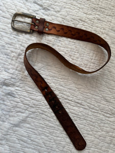 Vintage Leather Tooled Belt